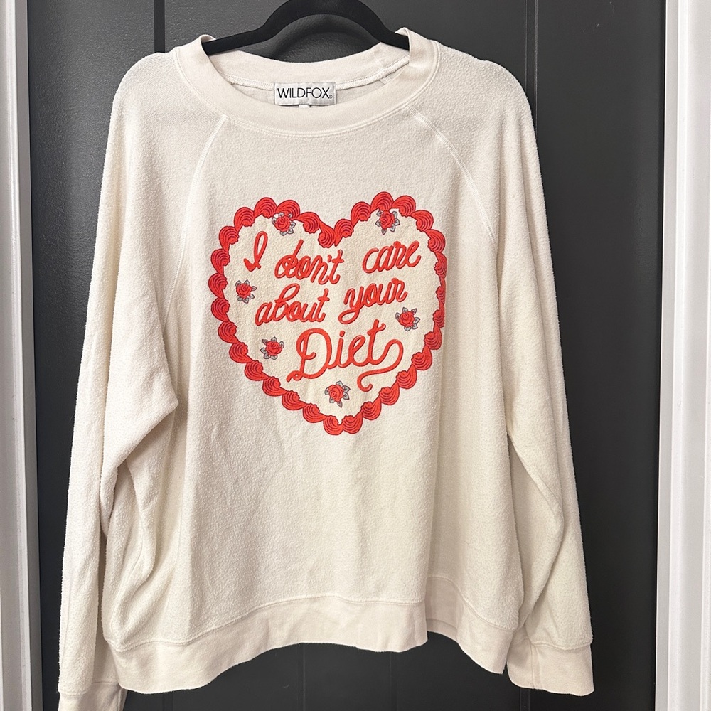 Wildfox Cream Sweatshirt with Playful Design: Diet